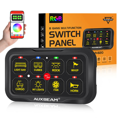 Auxbeam RGB 8 Gang App Control Switch Panel